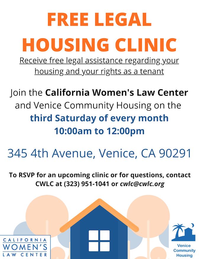 free legal housing clinic flyer