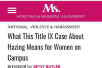 Ms. Magazine Title IX Hazing Headline