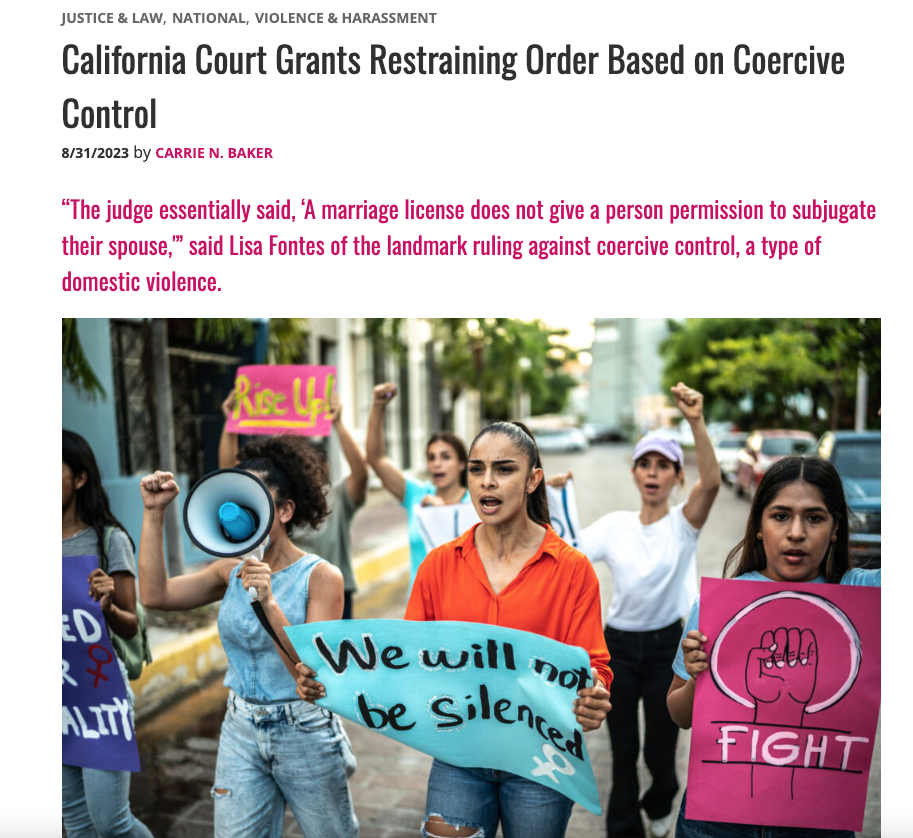 California Court Grants Restraining Order Based on Coercive Control